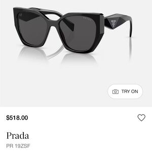 Prada Sunglasses PR 19ZSF cat eye brand new